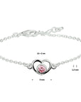 Zilver Gerhodineerd Armband Hart En Zirkonia 13 - 15 Cm 1322847