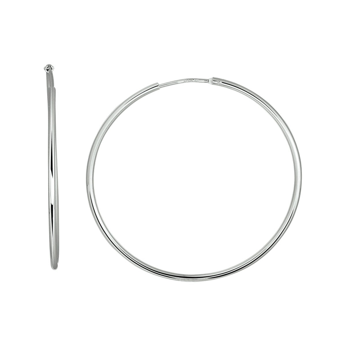 Zilveren oorringen ronde buis 45mm - 1322856