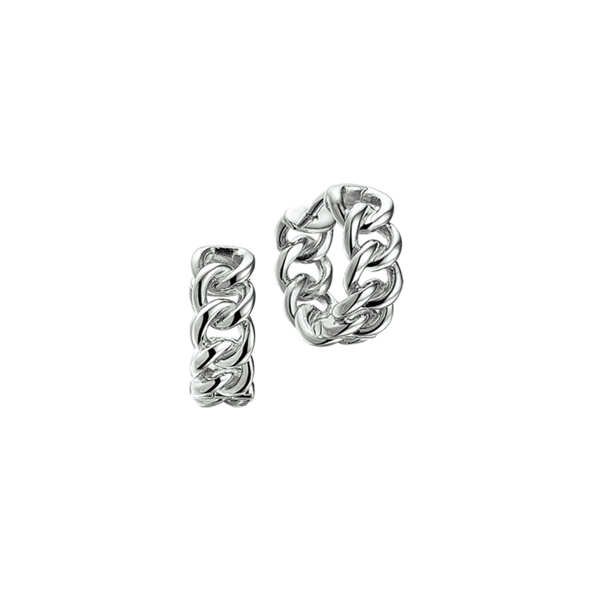 Zilveren klapoorringen gourmet 16,5 x 6,5 mm 1322900 - PansiteNederland.nl