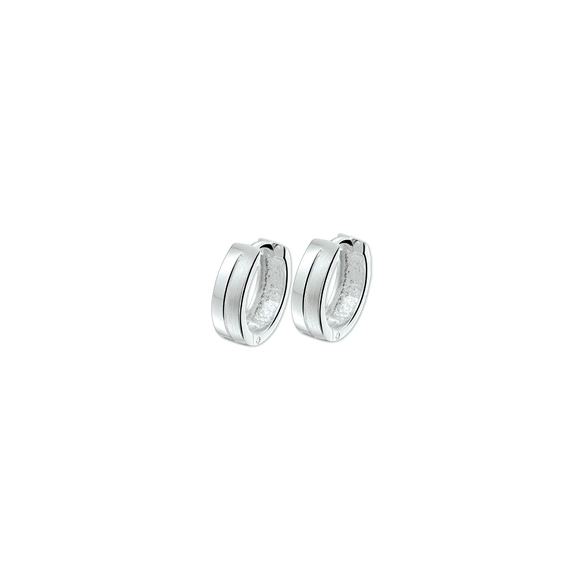 Zilver Gerhodineerd Klapoorringen Vlak Poli/Mat 1322903 - PansiteNederland.nl