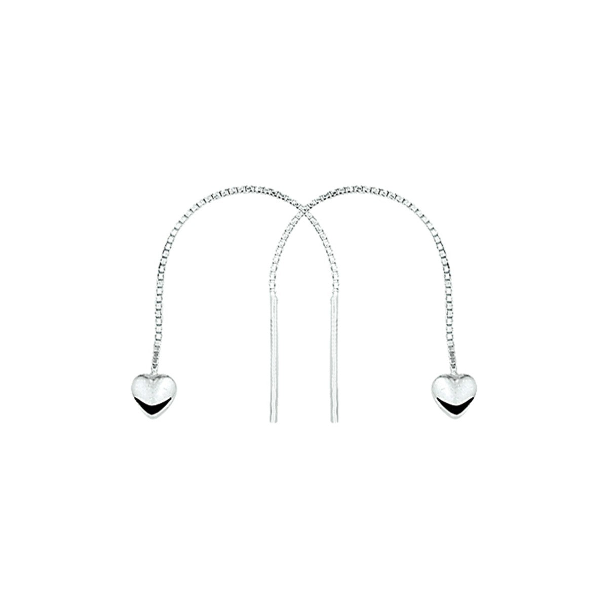 Zilver Gerhodineerd Doortrekoorbellen Hart 1322919 - PansiteNederland.nl