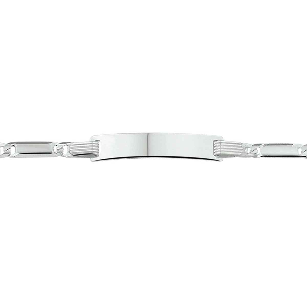 Zilver Gerhodineerd Graveerarmband anker plaat 5,0 mm 14-16 cm - PSN1321673