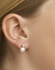 Oorknoppen parel en zirkonia - PSN1323022