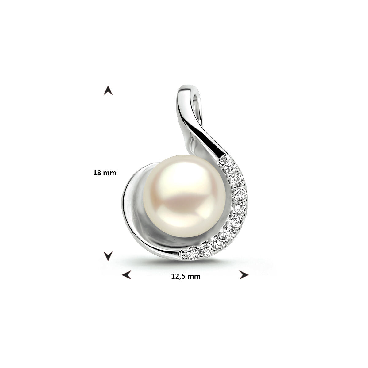Hanger parel en zirkonia zilver