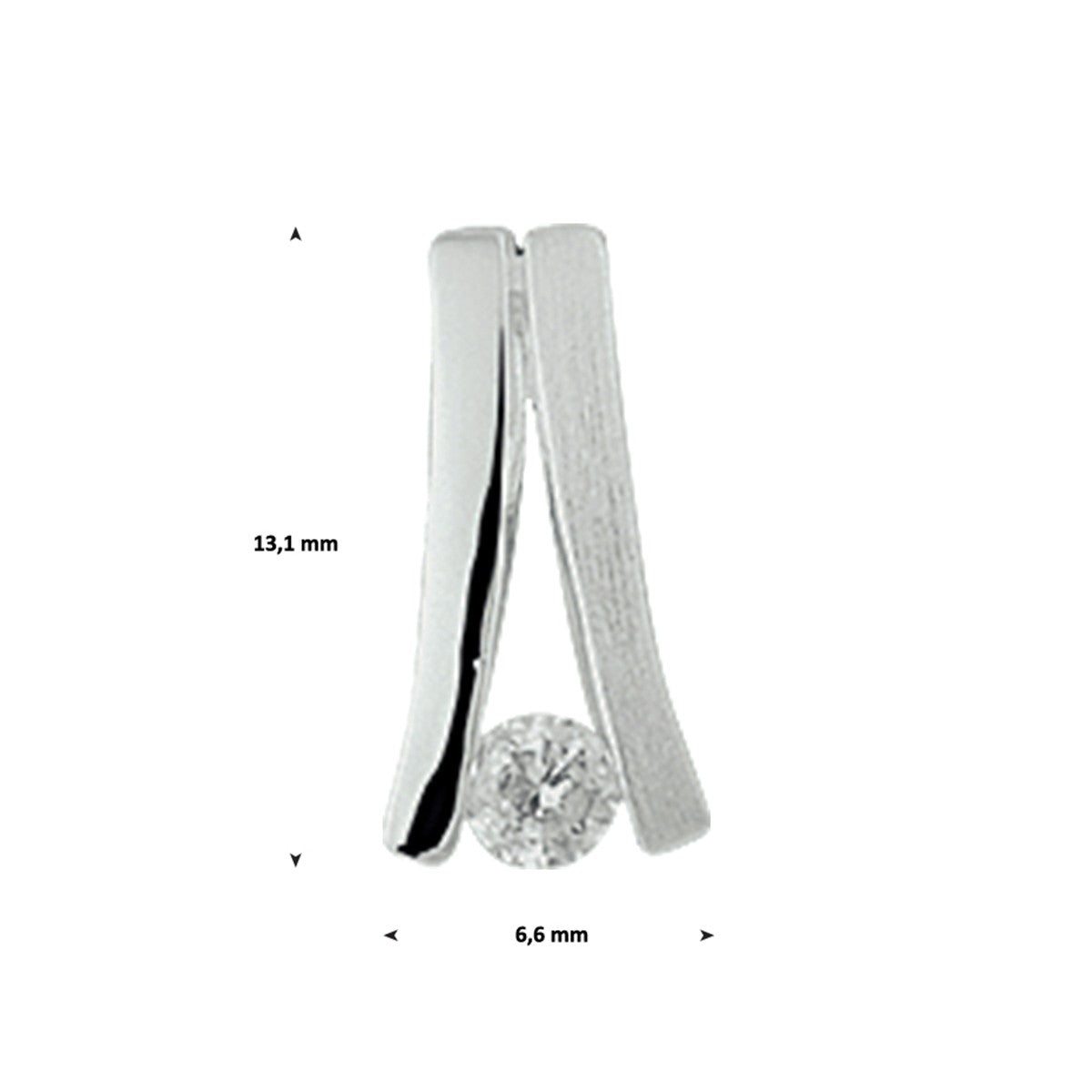 Zilveren Hanger zirkonia poli-mat - PSN1323053