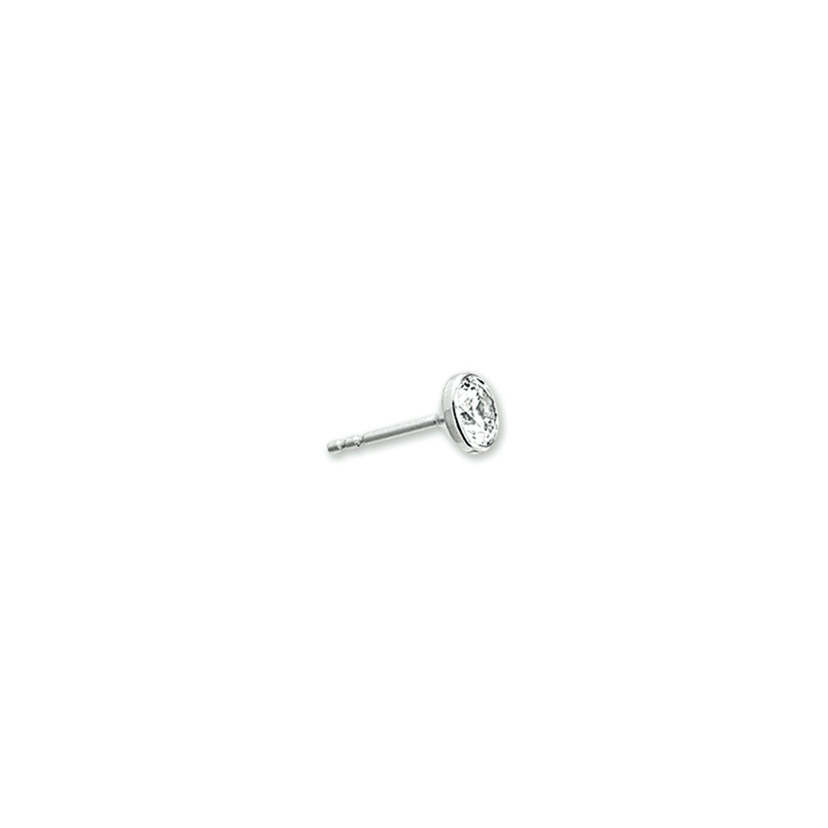 Zilveren Gerhodineerde  Oorknoppen zirkonia 3mm - PSN1323070