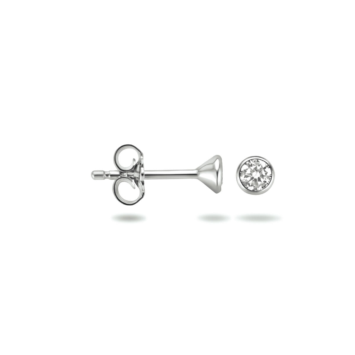 Zilveren Gerhodineerde  Oorknoppen zirkonia 3mm - PSN1323070