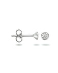 Zilveren Gerhodineerde  Oorknoppen zirkonia 3mm - PSN1323070