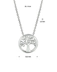 zilver gerhodineerd collier levensboom 41 + 4 cm 1323102