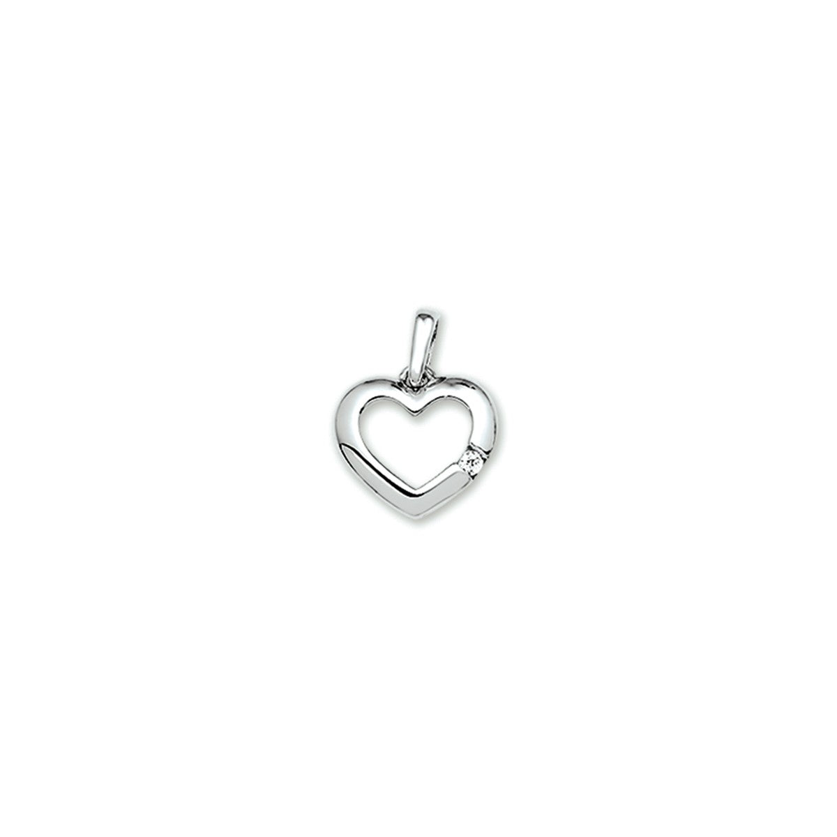 Zilver Gerhodineerd Hanger hart zirkonia - PSN1323273