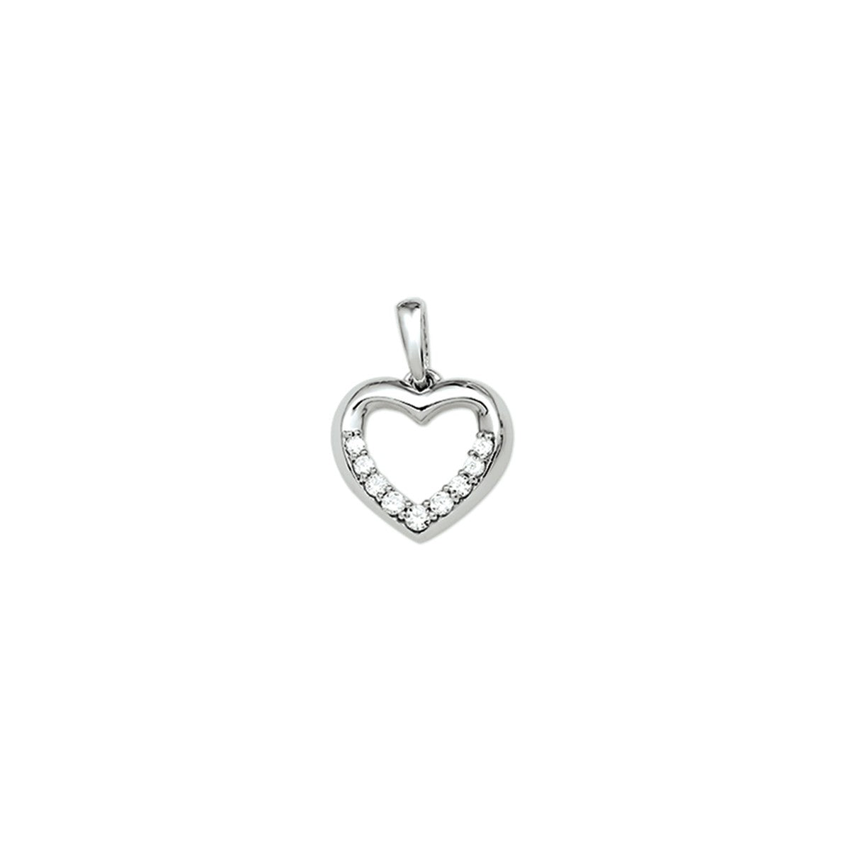 Zilver Gerhodineerd Hanger hart zirkonia - PSN1323276