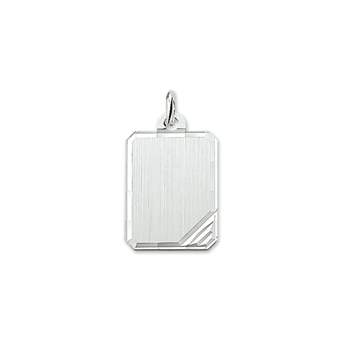 Zilver Gerhodineerd Graveerhanger gediamanteerd - PSN1323339