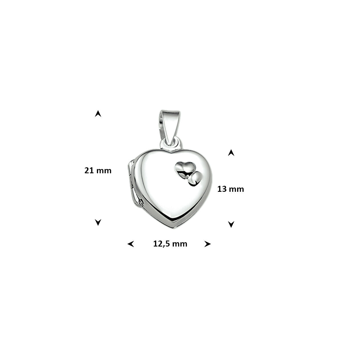 Medaillon hart zilver