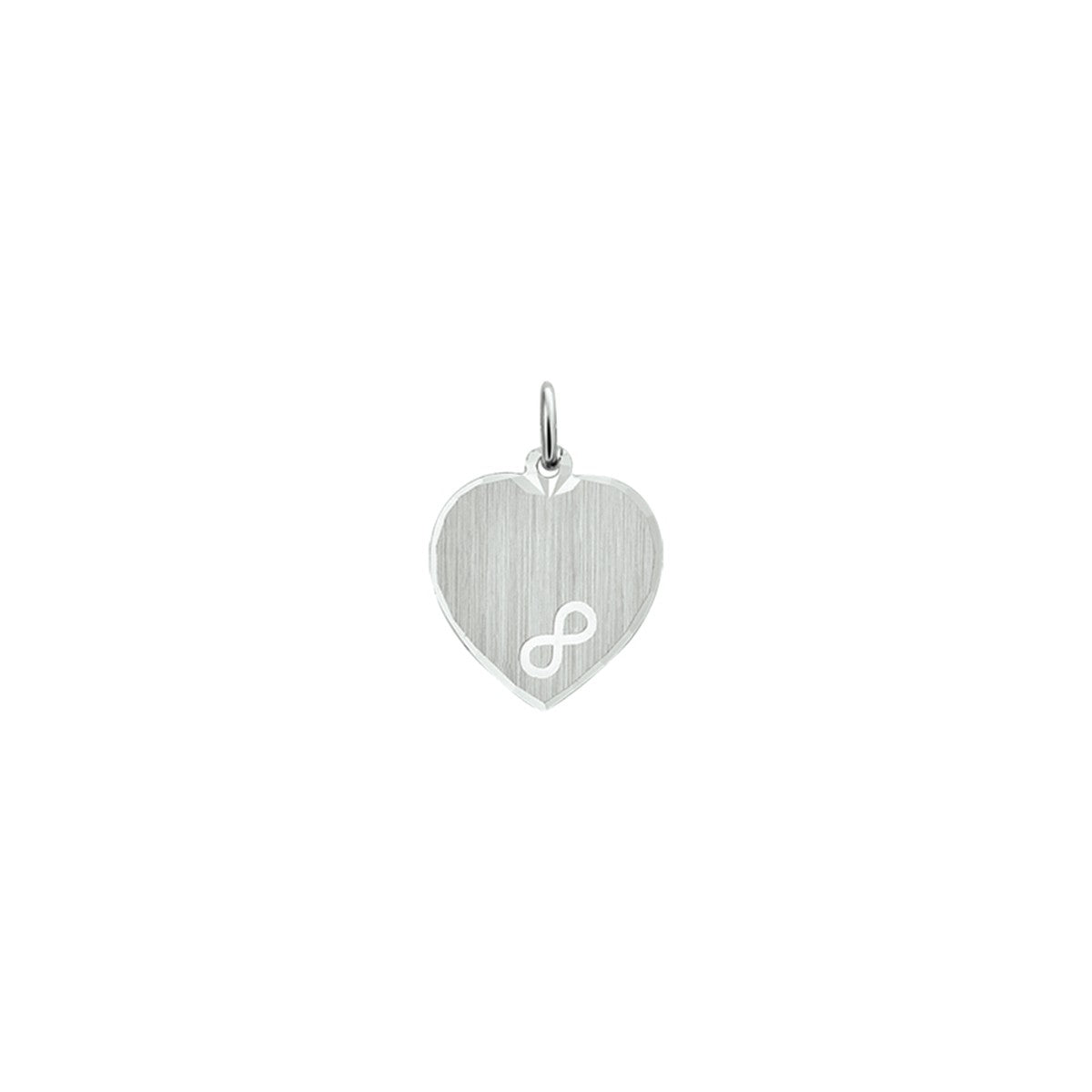 zilver gerhodineerd graveerhartje infinity poli/mat gediamanteerd 1323359 - PansiteNederland.nl