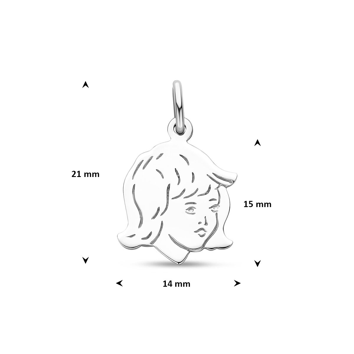 Hanger meisje 15 mm zilver