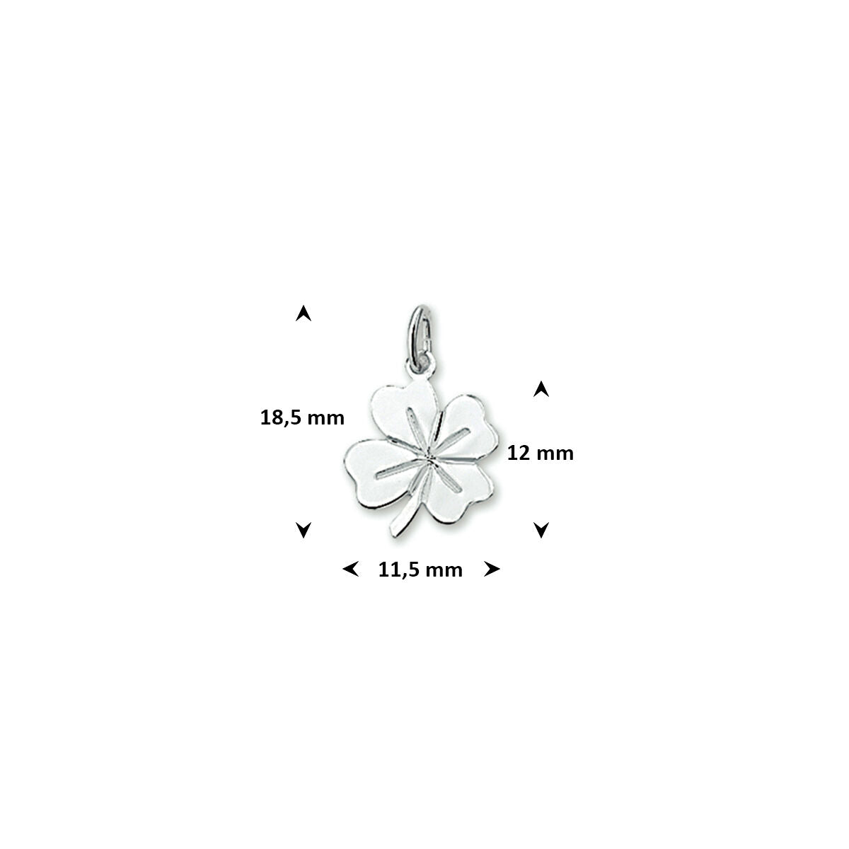 Hanger klavertje zilver
