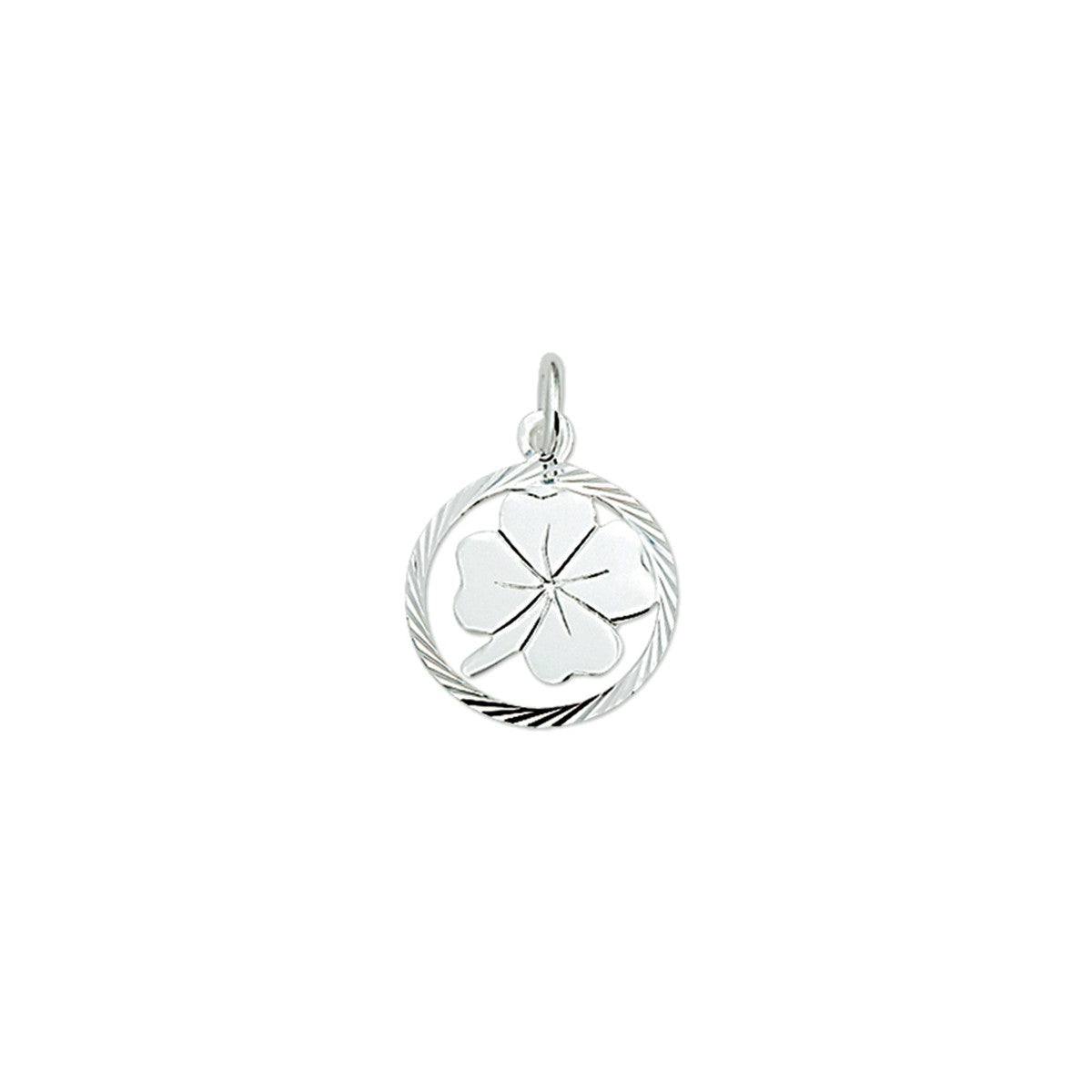Zilver Gerhodineerd Hanger klavertje gediamanteerd - PSN1323411