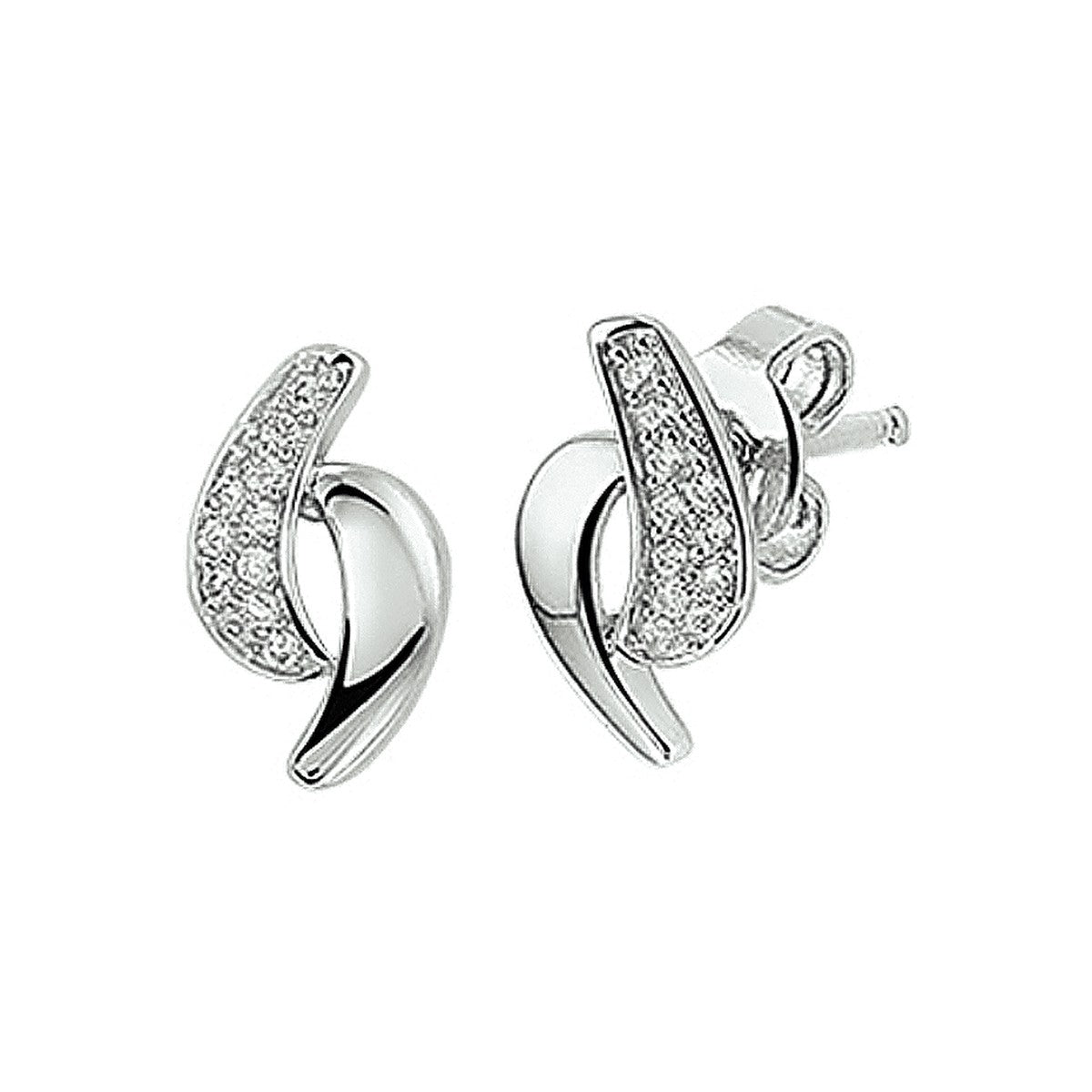 Zilver Gerhodineerd Oorknoppen Zirkonia 1323645 - PansiteNederland.nl