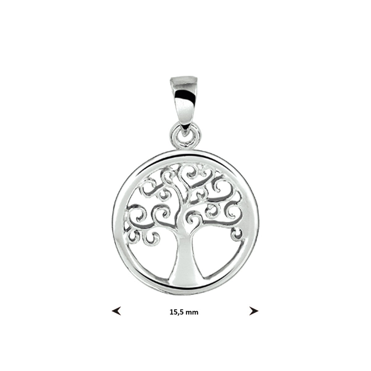 zilver gerhodineerd hanger levensboom 1323652 - PansiteNederland.nl