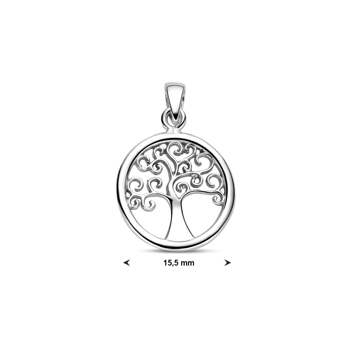 zilver gerhodineerd hanger levensboom 1323652 - PansiteNederland.nl