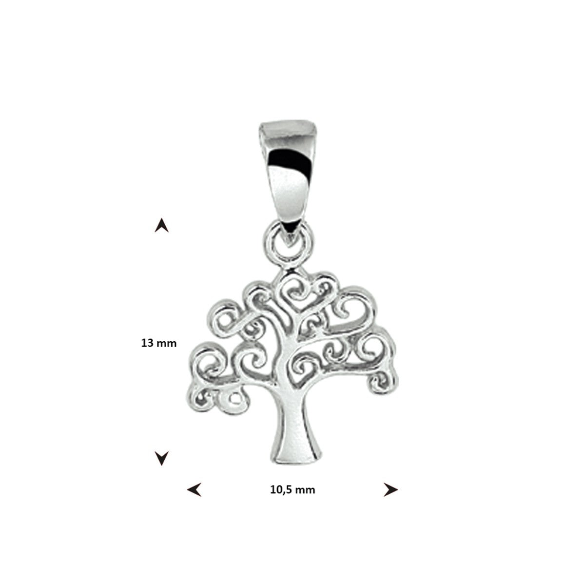 zilver gerhodineerd hanger levensboom 1323654 - PansiteNederland.nl