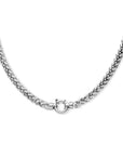 zilver gerhodineerd collier vossestaart 6,5 mm met groot springslot 1323659