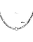 zilver gerhodineerd collier vossestaart 6,5 mm met groot springslot 1323659