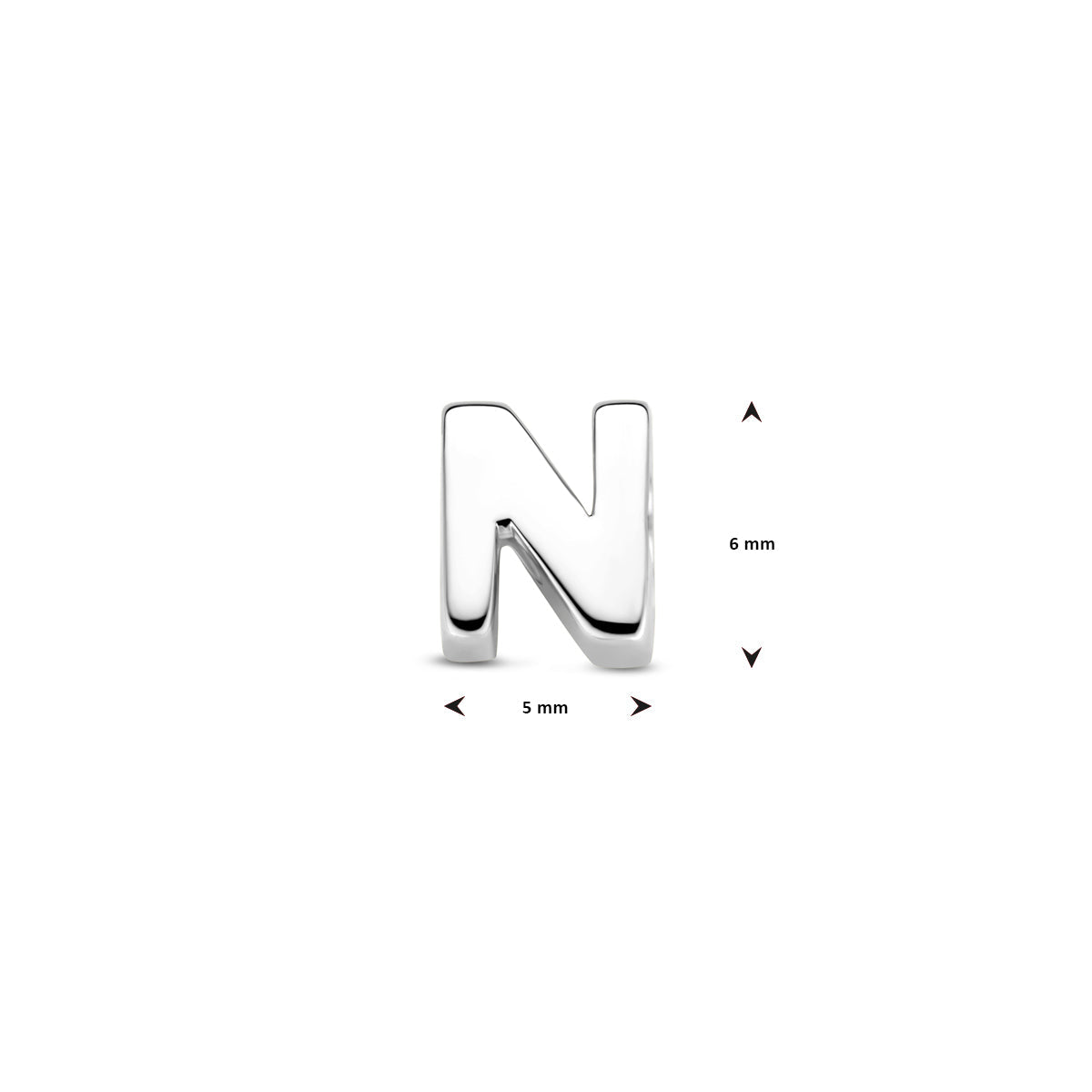 Fantasy Collection Hanger letter N 6 mm zilver - 1323678