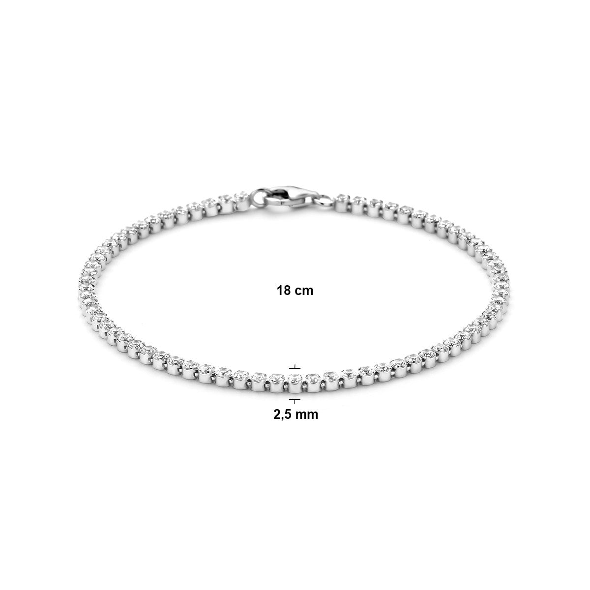 Zilver Gerhodineerd Tennisarmband Zirkonia 2,5 mm 1332642