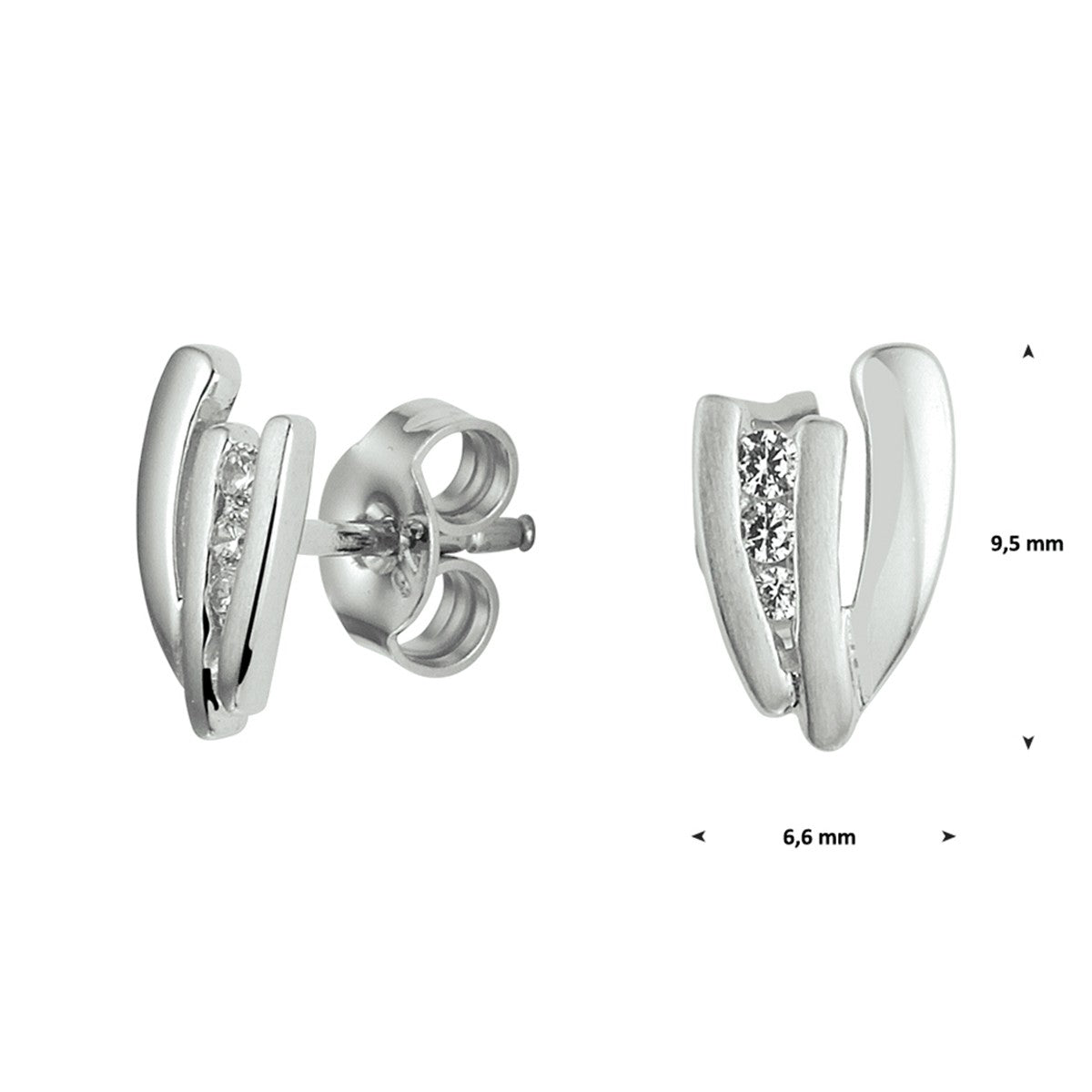 Zilver Gerhodineerd Oorknoppen Zirkonia 1323852 - PansiteNederland.nl
