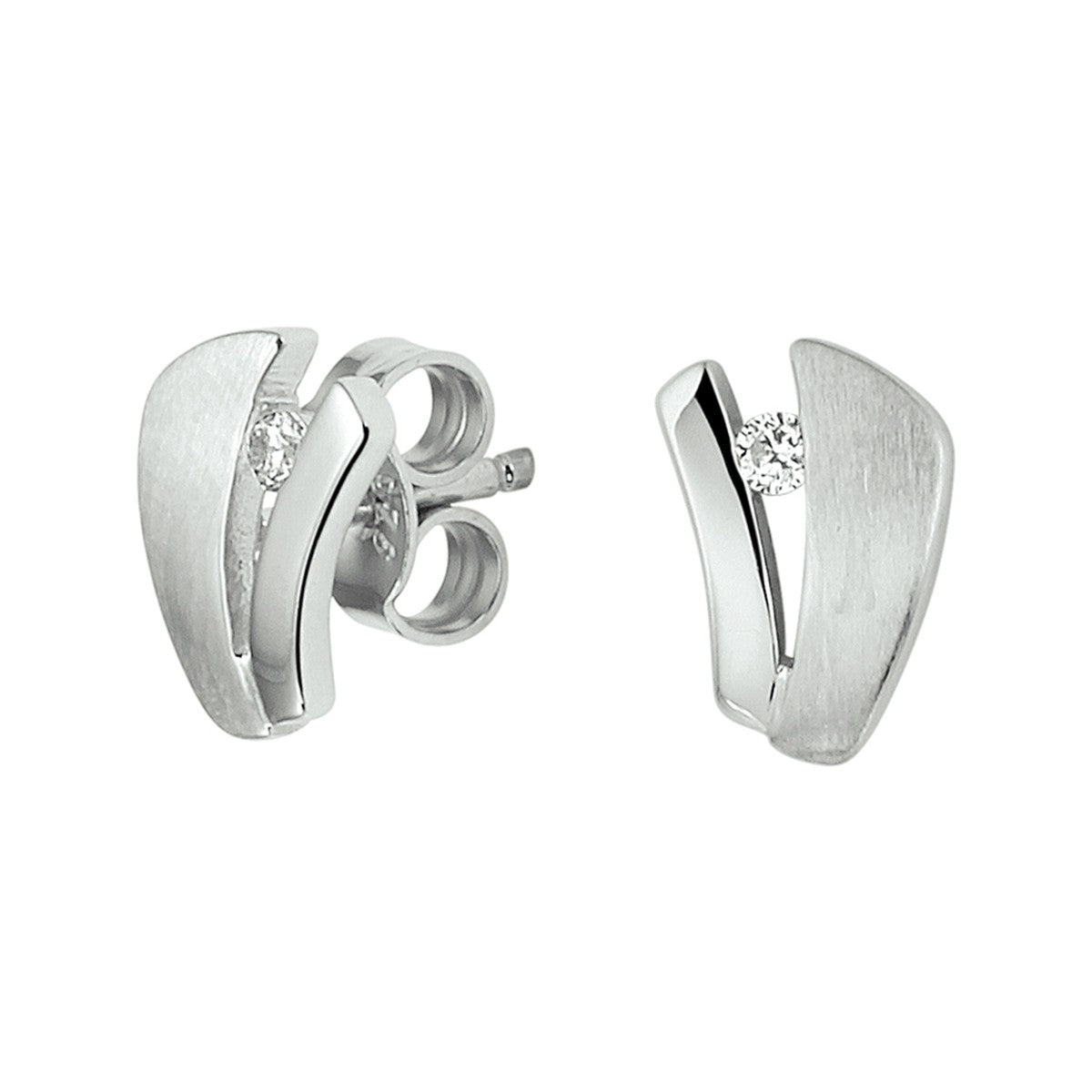Zilver Gerhodineerd Oorknoppen Zirkonia 1323855 - PansiteNederland.nl
