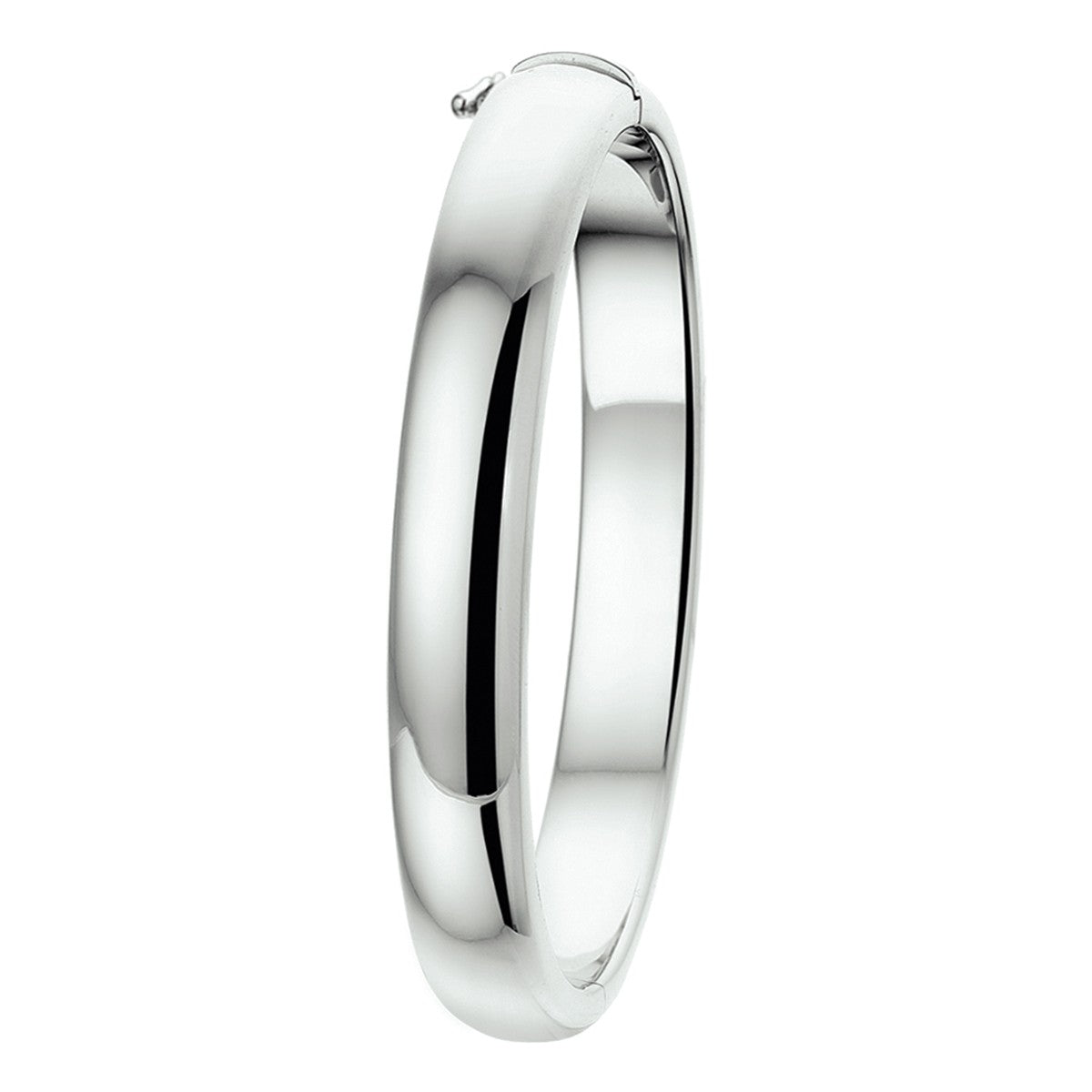 bangle scharnier 8 mm bolle buis zilver gerhodineerd - PansiteNederland.nl