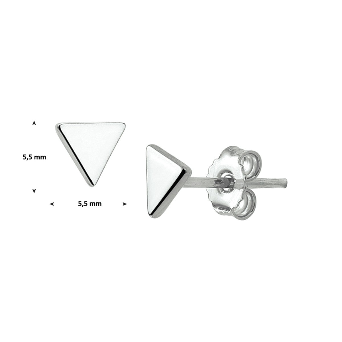 Zilver Gerhodineerd Oorknoppen Driehoek 1323998 - PansiteNederland.nl