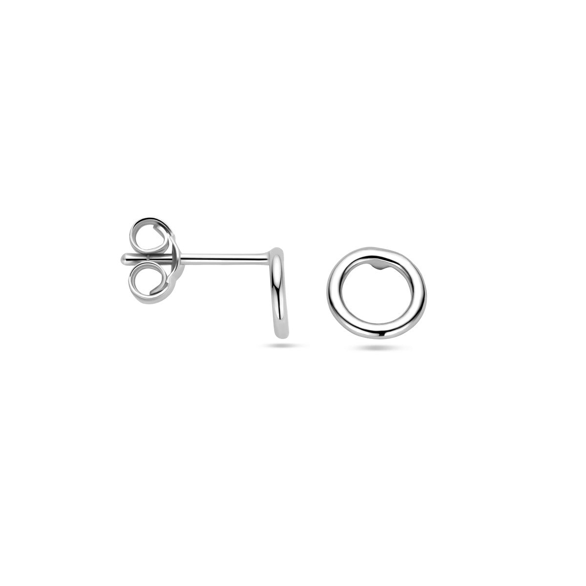 Zilver Gerhodineerd Oorknoppen Cirkel 1324014 - PansiteNederland.nl