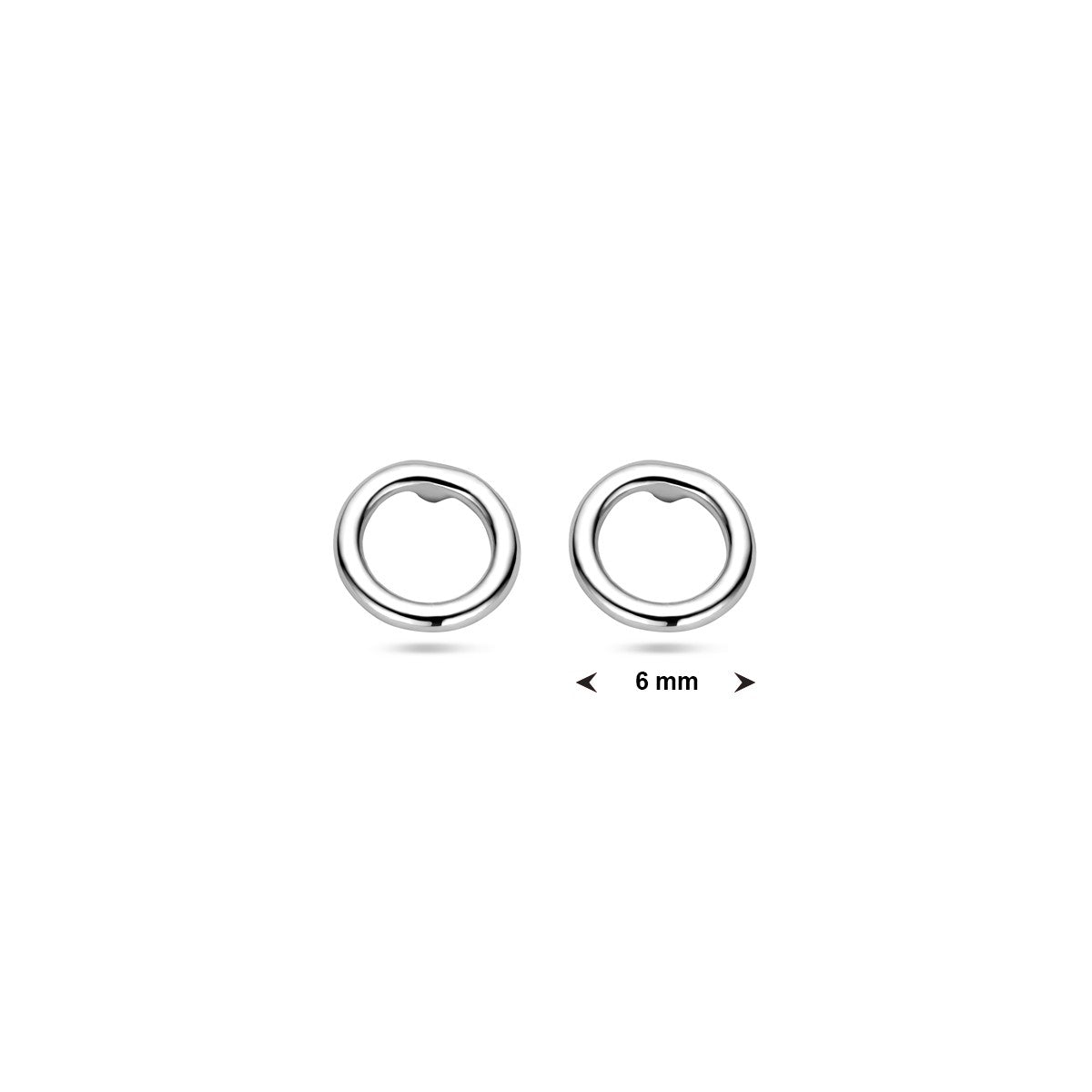 Zilver Gerhodineerd Oorknoppen Cirkel 1324014 - PansiteNederland.nl