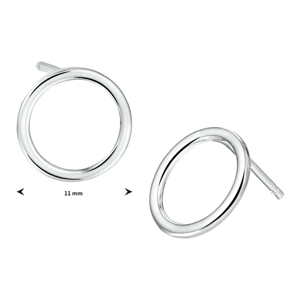 Zilver Gerhodineerd Oorknoppen Rondje 1324178 - PansiteNederland.nl