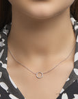 zilver gerhodineerd collier rondje 41 + 5 cm 1324186