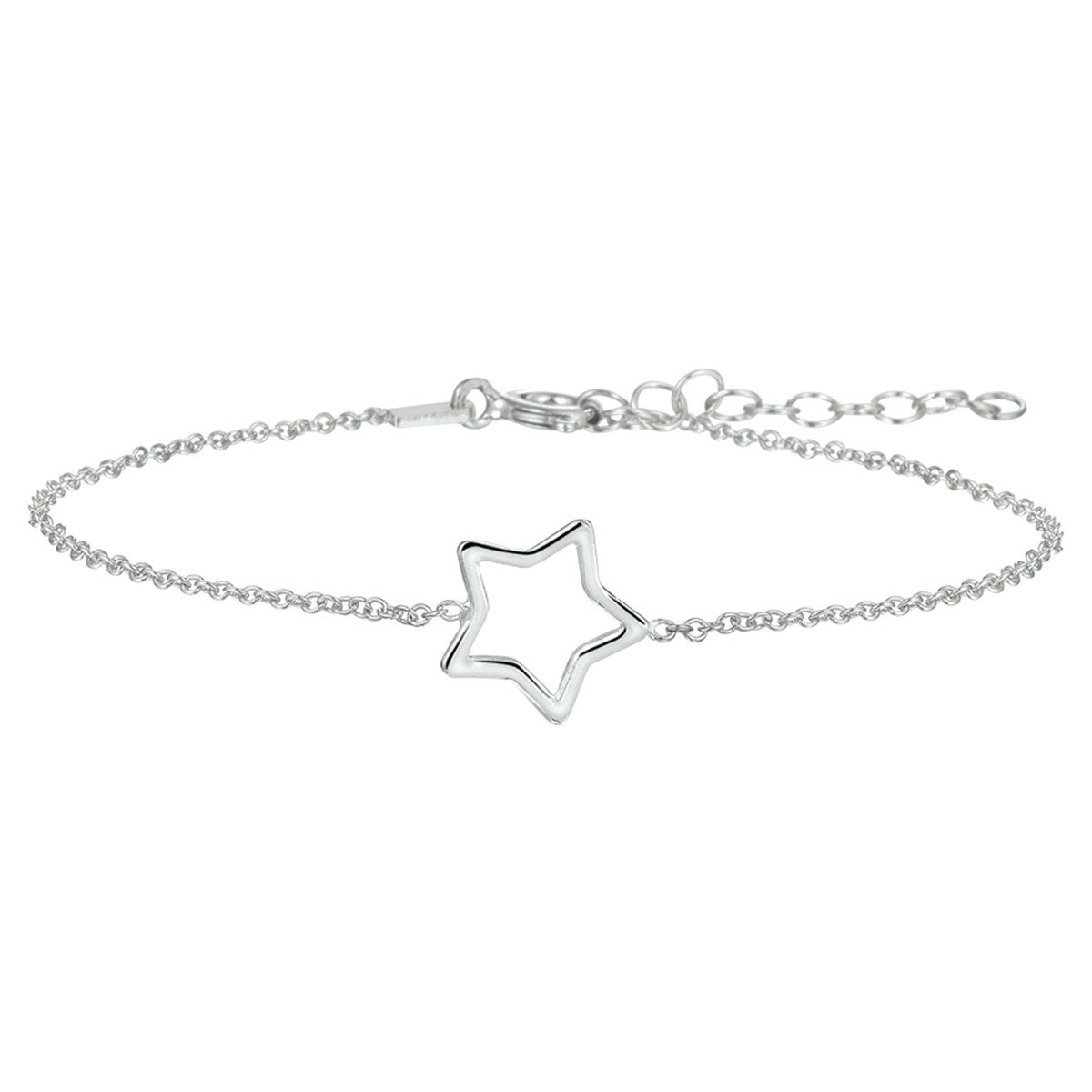 Zilver Gerhodineerd Armband Ster 16 + 3 Cm 1324189 - PansiteNederland.nl