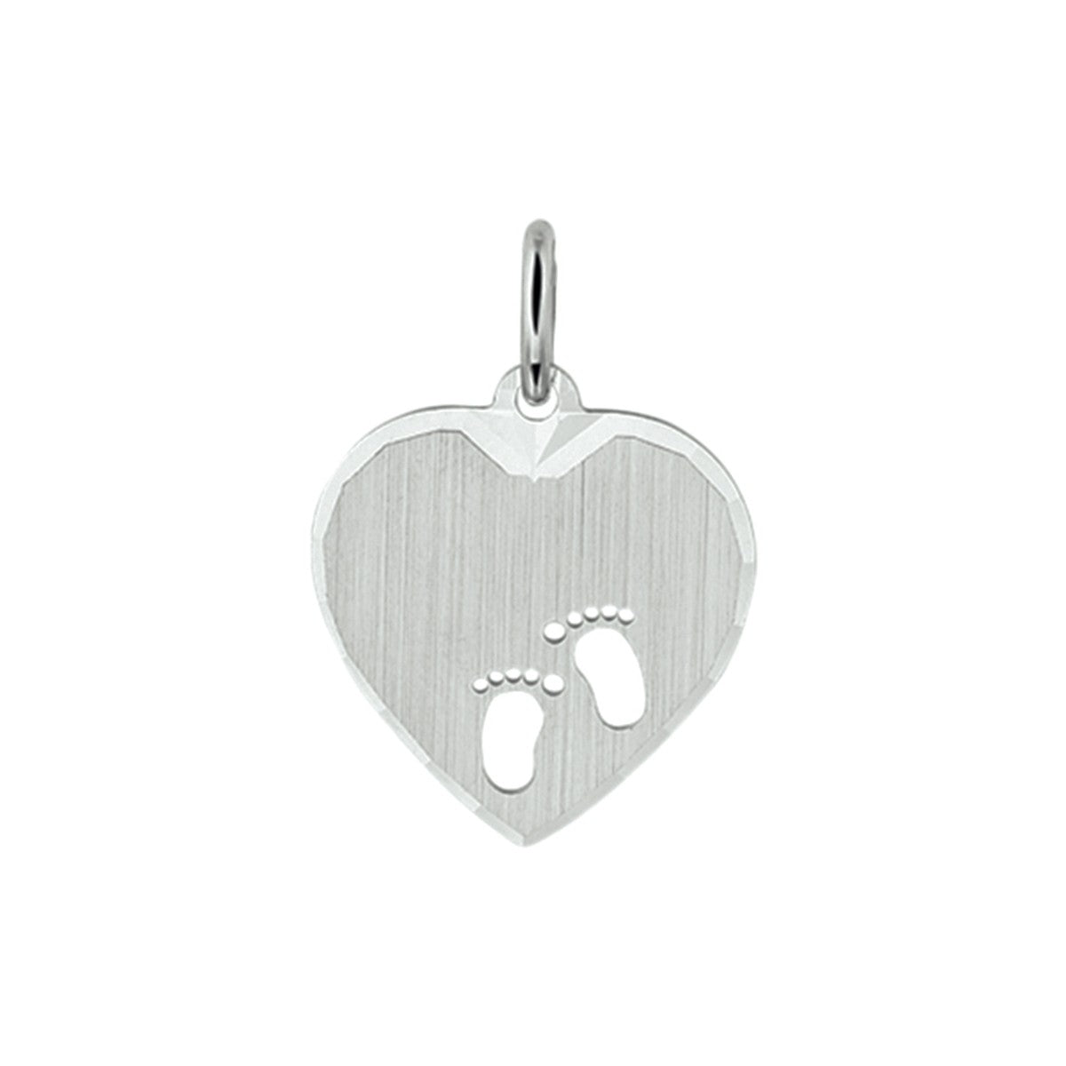 zilver gerhodineerd hanger hart en voetjes poli/mat 1324206 - PansiteNederland.nl