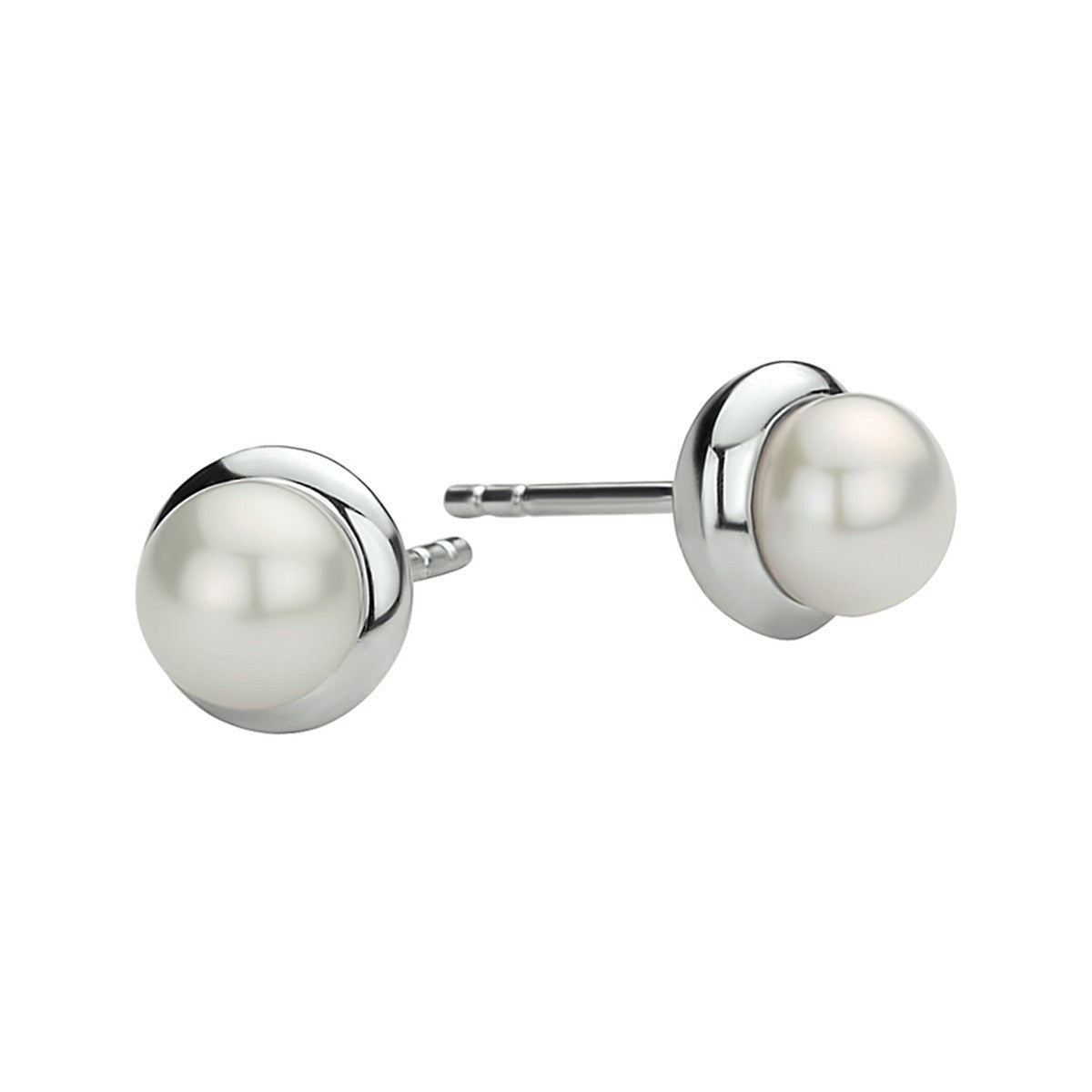 Zilver Gerhodineerd Oorknoppen Parel 1324321 - PansiteNederland.nl