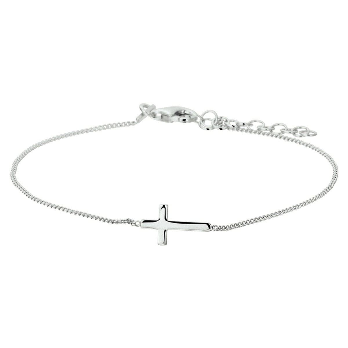 Zilver Gerhodineerd Armband Kruis 17 + 3 Cm 1324418 - PansiteNederland.nl