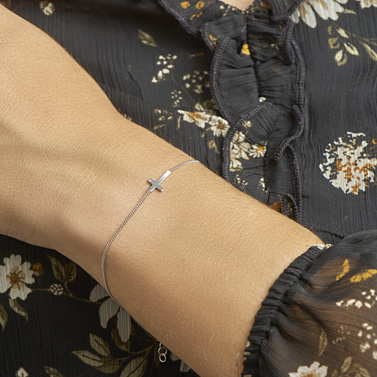 Zilver Gerhodineerd Armband Kruis 17 + 3 Cm 1324418 - PansiteNederland.nl