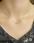 zilver gerhodineerd collier kruis 40 + 5 cm 1324419 - PansiteNederland.nl