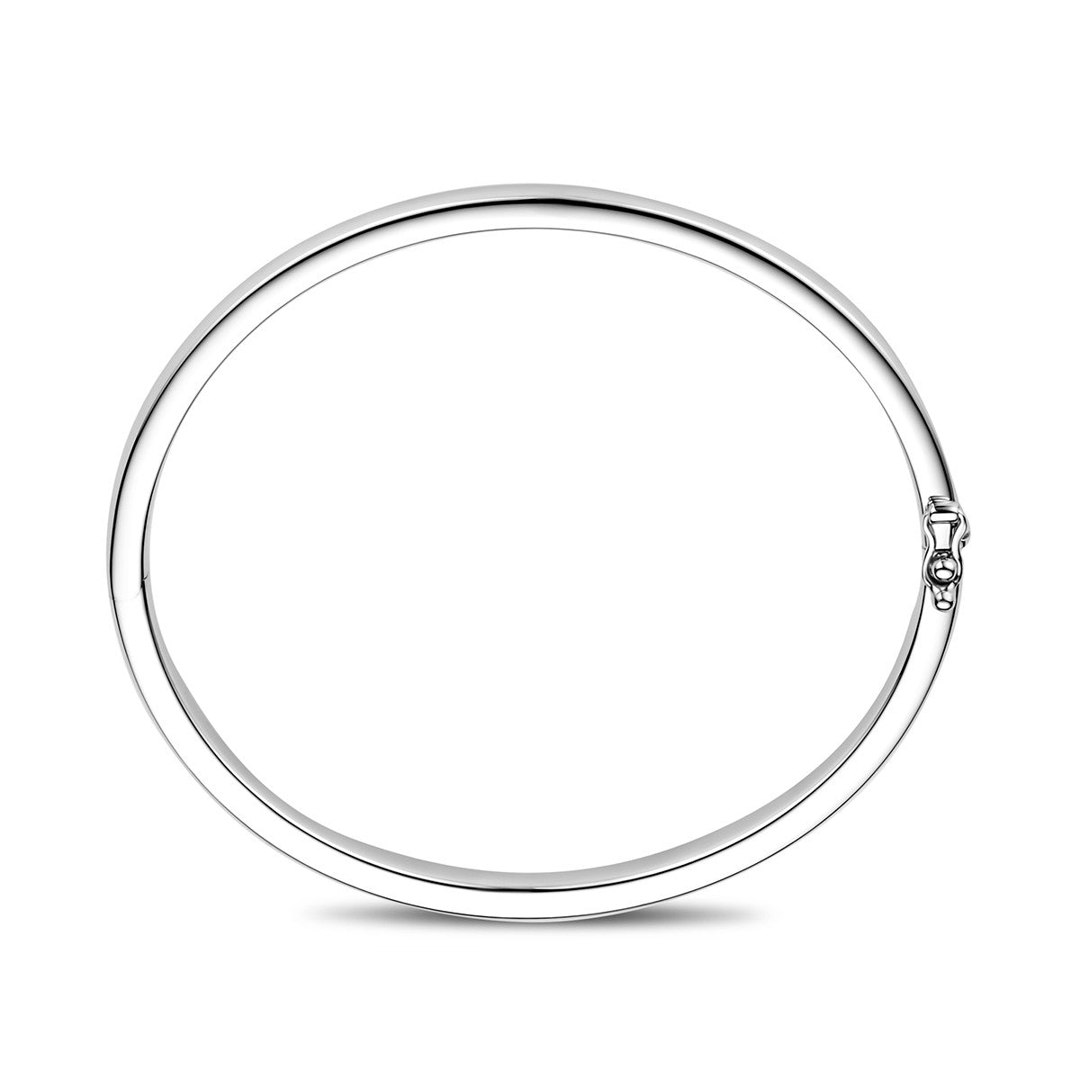 Bangle scharnier 4 mm bolle buis zilver