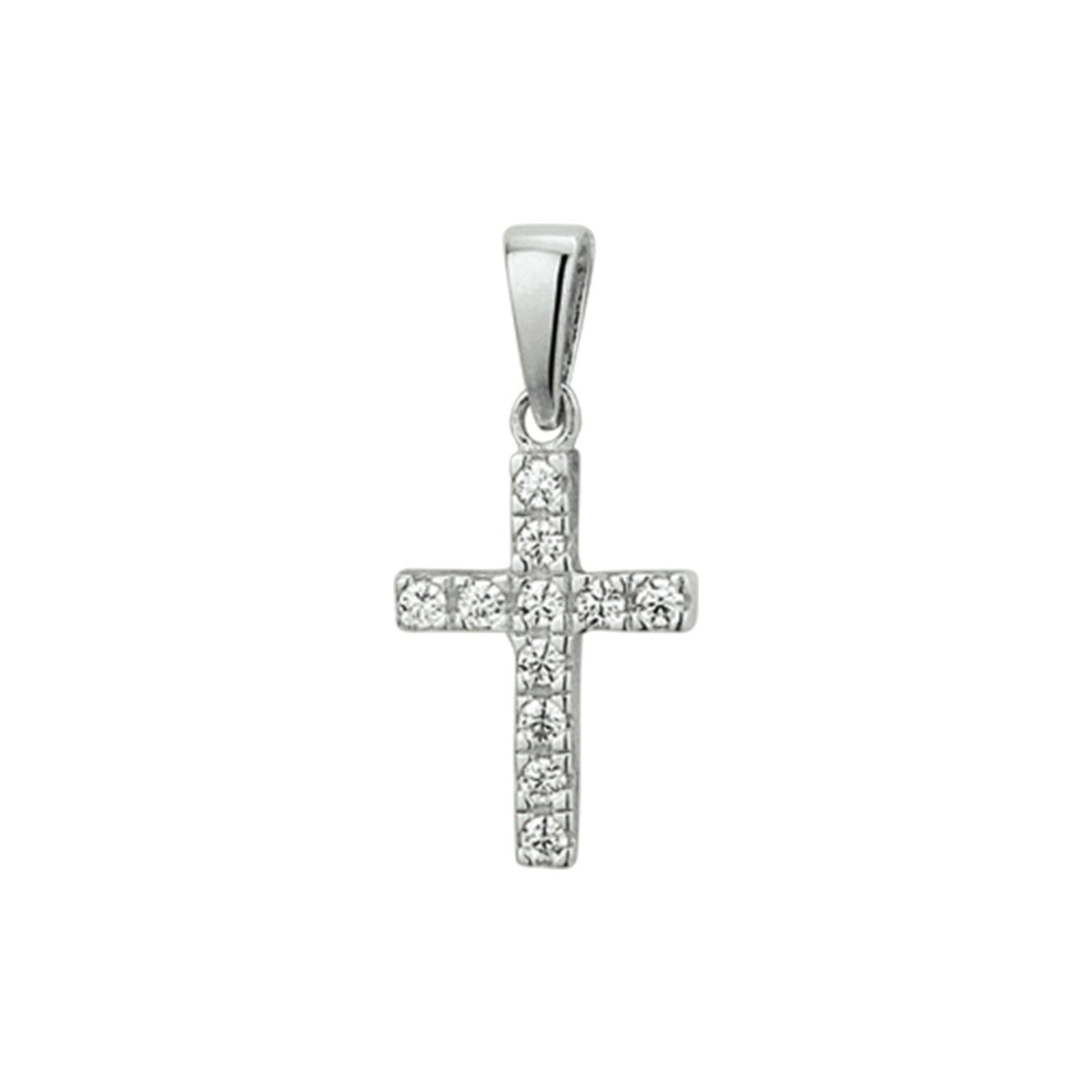 zilver gerhodineerd hanger kruis zirkonia 1324540 - PansiteNederland.nl