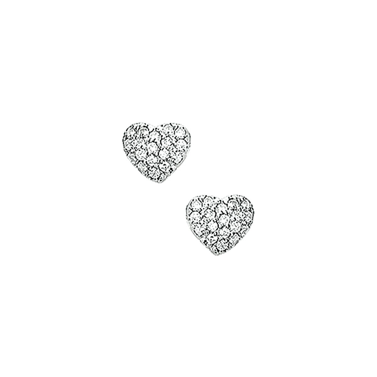 Zilver Gerhodineerd Oorknoppen Hart Zirkonia 1324567 - PansiteNederland.nl