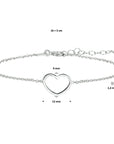 Zilver Gerhodineerd Armband Hart 1,3 Mm 16 + 3 Cm 1324646