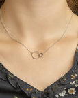 zilver gerhodineerd collier rondjes 1,2 mm 41 + 4 cm 1324655
