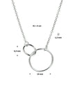 zilver gerhodineerd collier rondjes 1,2 mm 41 + 4 cm 1324655
