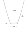 zilver gerhodineerd collier balkje 1,2 mm 41 + 4 cm 1324657